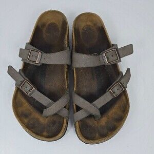 BIRKENSTOCK Mayari Women 5/36 Wide Birko-Flor Toe loop Slide Sandals Flip Flops